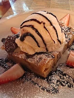 Banana Bread Pudding with Ice Cream